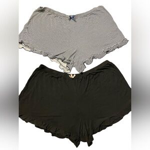 Marilyn Monroe Striped and Black Ruffle Hem Shorts Set Size Large